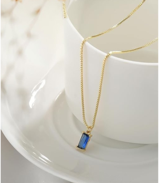 Minimalist Safiiri Pendant Kaulakoru | Valkoinen Kulta