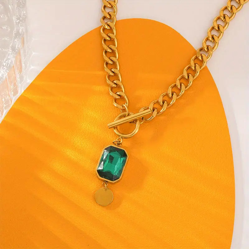 Chunky Chain Smaragdi Pendant Kaulakoru | Kulta