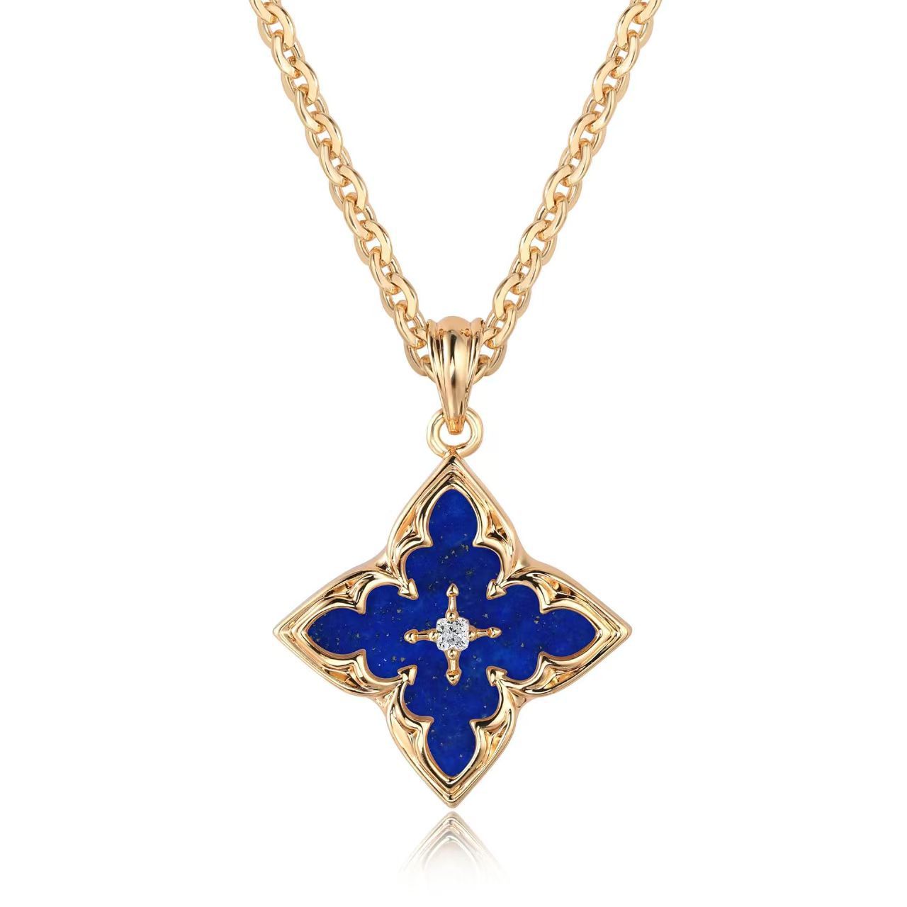 Valkoinen Clover Pendant Kaulakoru | Kulta